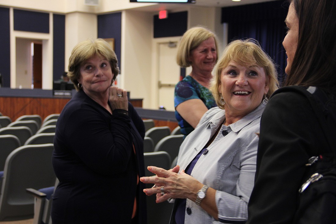 Paula St. Francis (center), principal at Rymfire Elementary for the past 10 years is retiring on Oct. 30. Photo Jacque Estes