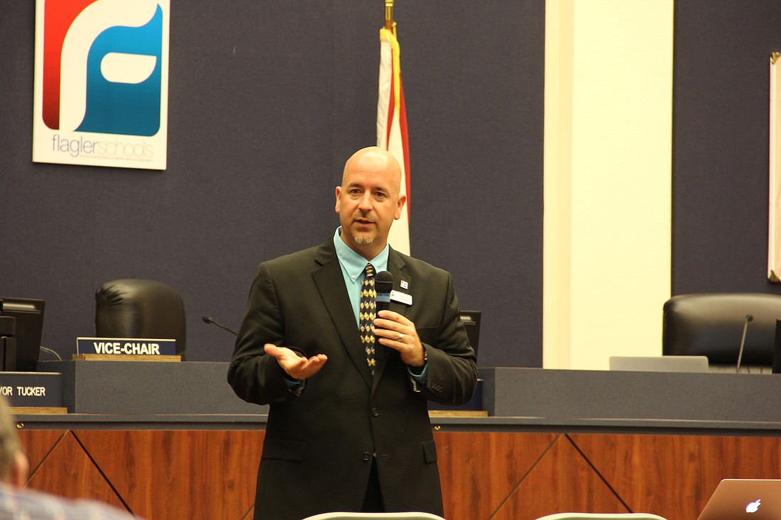 Flagler County Superintendent Jacob Oliva presented the State of Education on Tuesday, Oct. 6. Photo Jacque Estes
