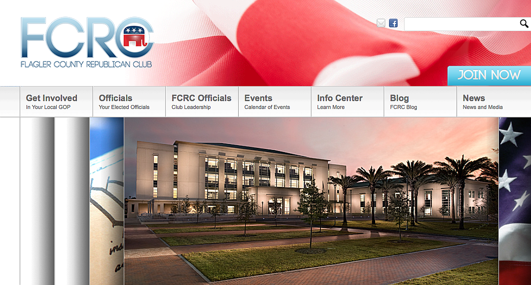 The Flagler County Republican Club's website at flaglergop.org was up and running again Oct. 8. (Image is a screenshot of the flaglergop.org homepage.)