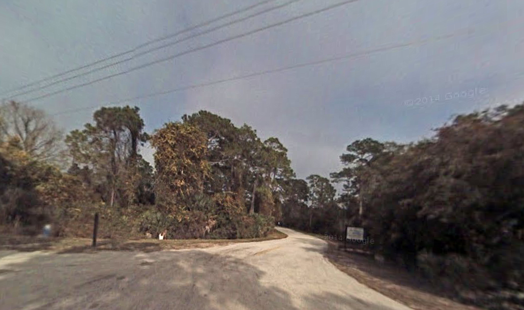 Someone spread roofing nails across the entry road. (Image from Google Maps)