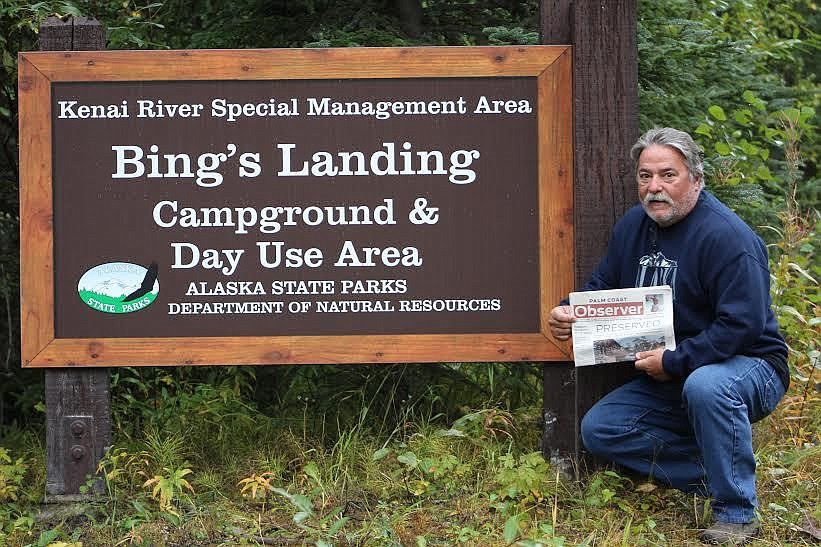 James Cinelli with the Palm Coast Observer outside Bing's Landing, Alaska. Courtesy photo