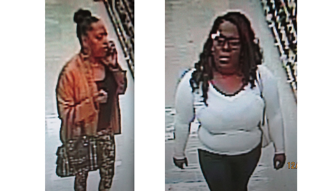 Publix surveillance video shows these two women stealing vodka and tequila, according to a Sheriff's Office news release. (Photo courtesy of the Flagler County Sheriff's Office.)
