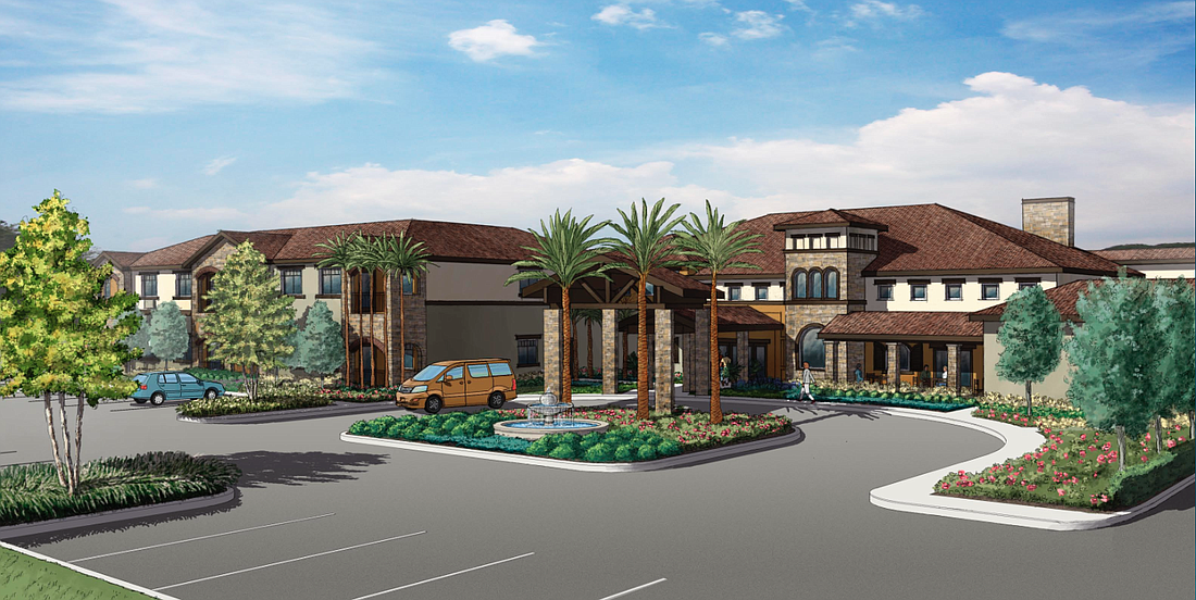 The 100-bed assisted living facility is planned for the intersection of Forest Grove Drive and Palm Harbor Parkway. (Image from city planning board meeting backup documentation.)