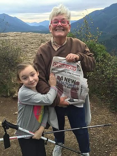 Lynn Hancotte and her granddaughter Emmerson Means hike with the Palm Coast Observer. Courtesy photo