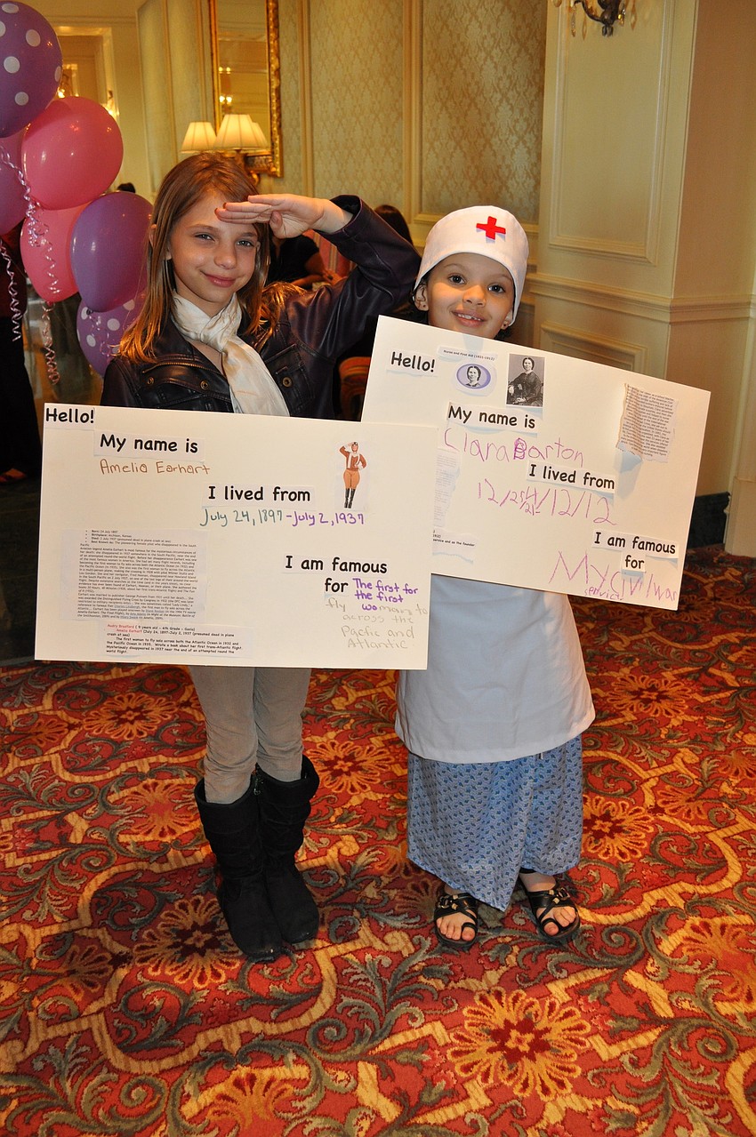 Audry B. as Amelia Earhart and Angel as Clara Barton