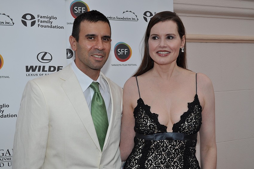 Reza Jarrahy and Geena Davis