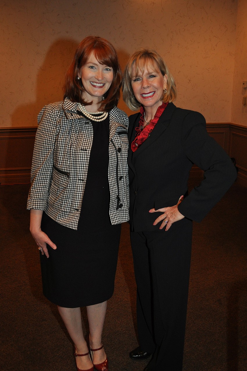 Chairwoman Emily Walsh and guest speaker Linda Larsen