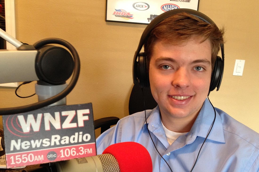 Michael Manning on the air, on WNZF's "Free For All Friday"