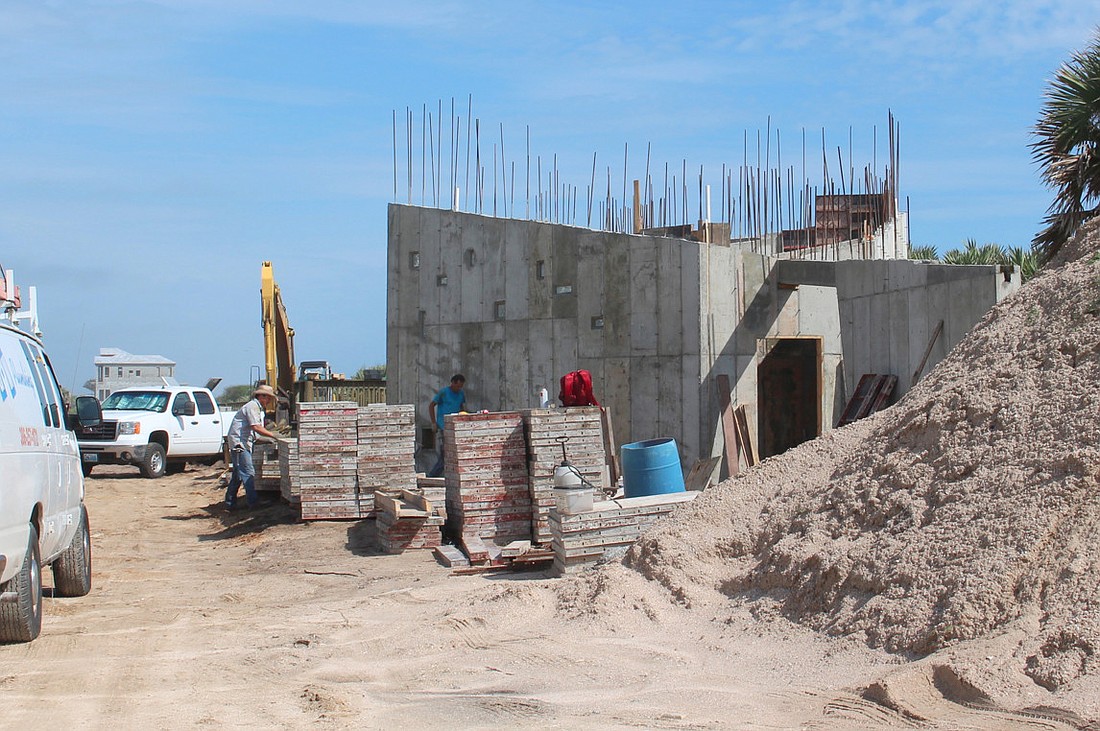 A new stingray-shaped bathroom is under construction at Varn Park. (Courtesy photo.)