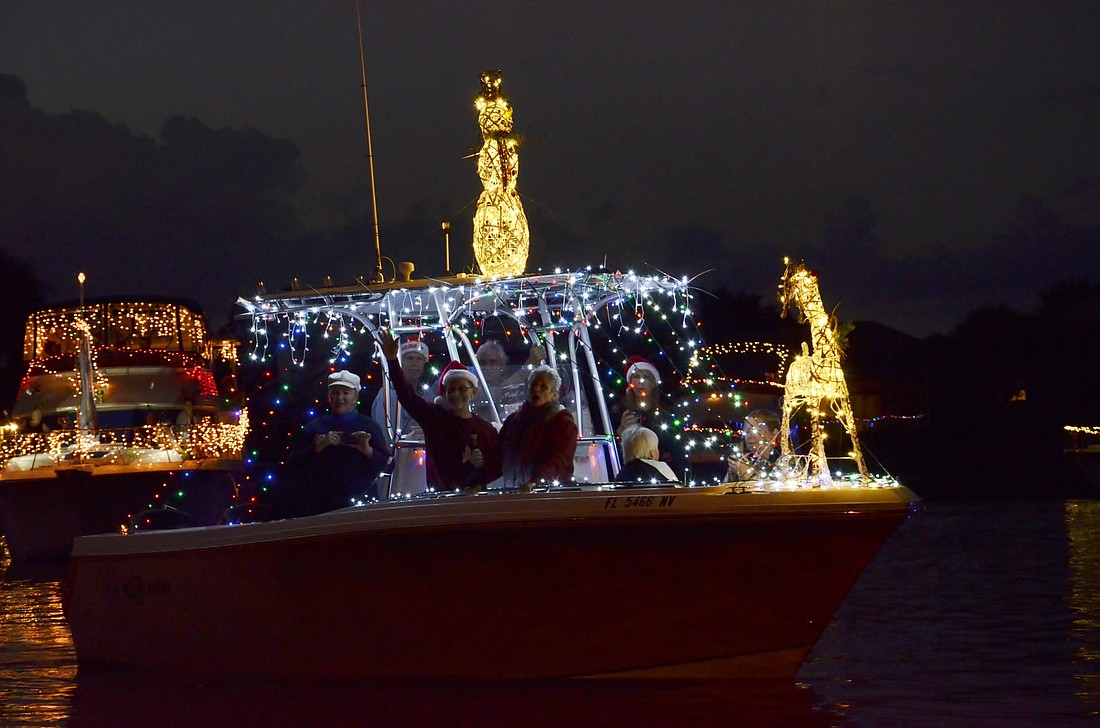 All the parade boats started off their journey circling Cimmaron Basin in Palm Coast. PHOTOS BY ANASTASIA PAGELLO