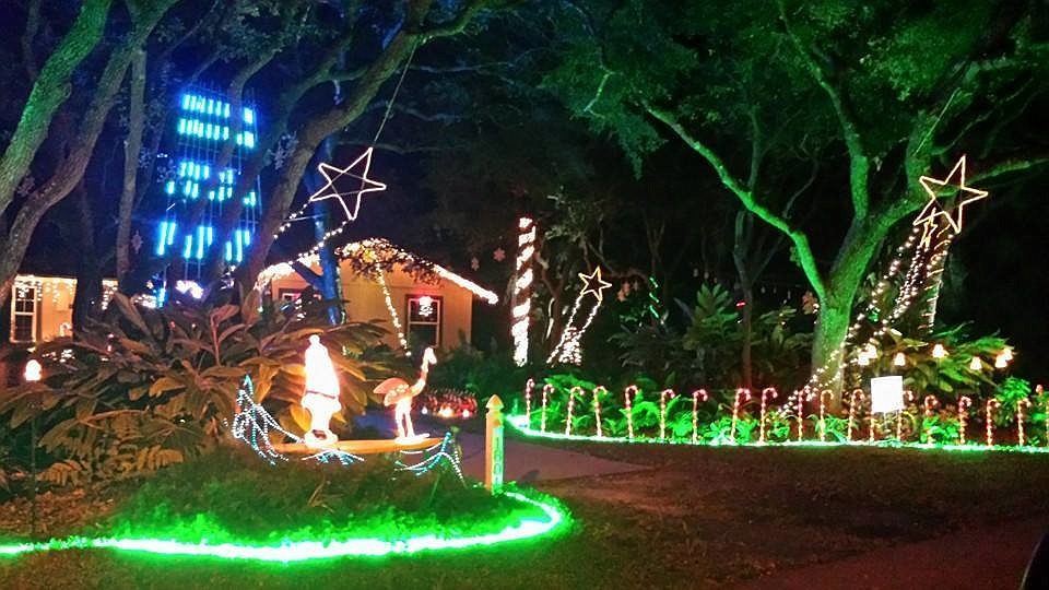 The home at 1801 S. Flagler Ave. in Flagler Beach is leading votes for the Light Up Flagler Beach light contest.