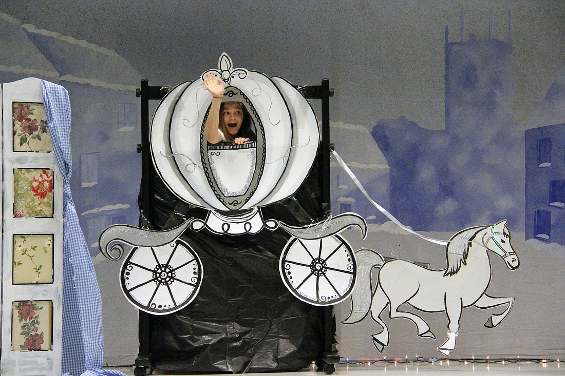 Wadsworth art teacher Lizzie Campanella and her art students created CinderellaÃ¢â‚¬â„¢s carriage. PHOTOS BY SHANNA FORTIER