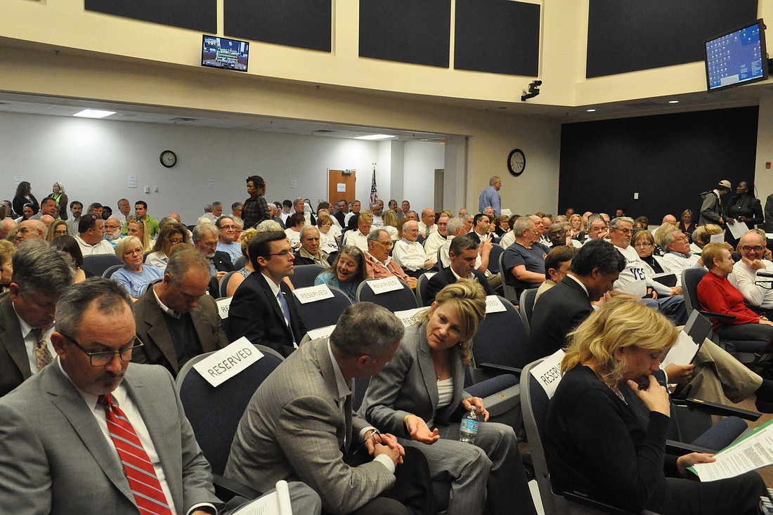 The commission chambers at the Government Services Building were packed for the Feb. 2 hearing. (Photo by Jonathan Simmons.)