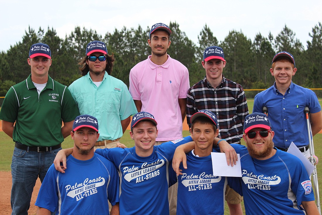 From left to right (back): Brett Cain, Donovan Brady, Michael Mohamed, Will DeAugustino and Barret Manfre. Front: Sam Colasanti, Matty Esposito, Anthony Colasanti and Braeden Ward.