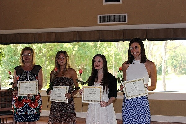 Kimble Medley, Stephanie Colasanti, Marianna Sbordone and Carrie Hartnett were four of the five who received $1,000 scholarships. Not pictured: Nicole Corder.
