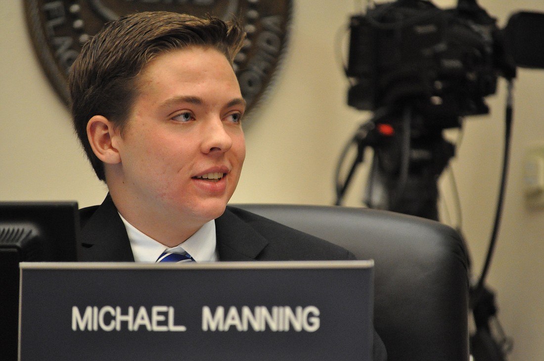 When he proposed the dress code change, Student School Board member Michael Manning said, he thought he had maybe a 40% chance of getting it passed. (Photo by Jonathan Simmons.)