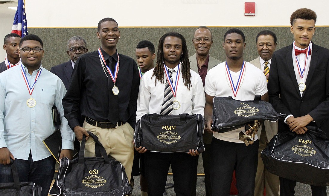 From left to right: Andy Isaac, Quindon Stokes, Marquis Murphy, Marcel Williams and Kristopher McCall.