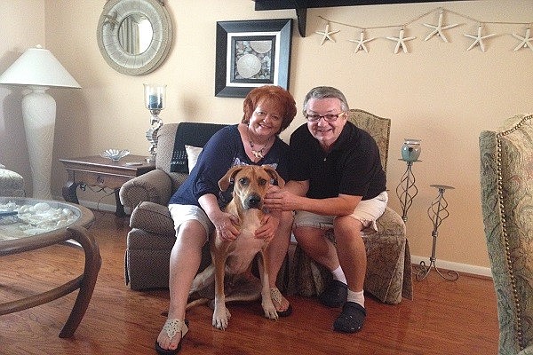 Sheila and Paul Lafleur and their dog, Harley (Photo by Vincent Davis)