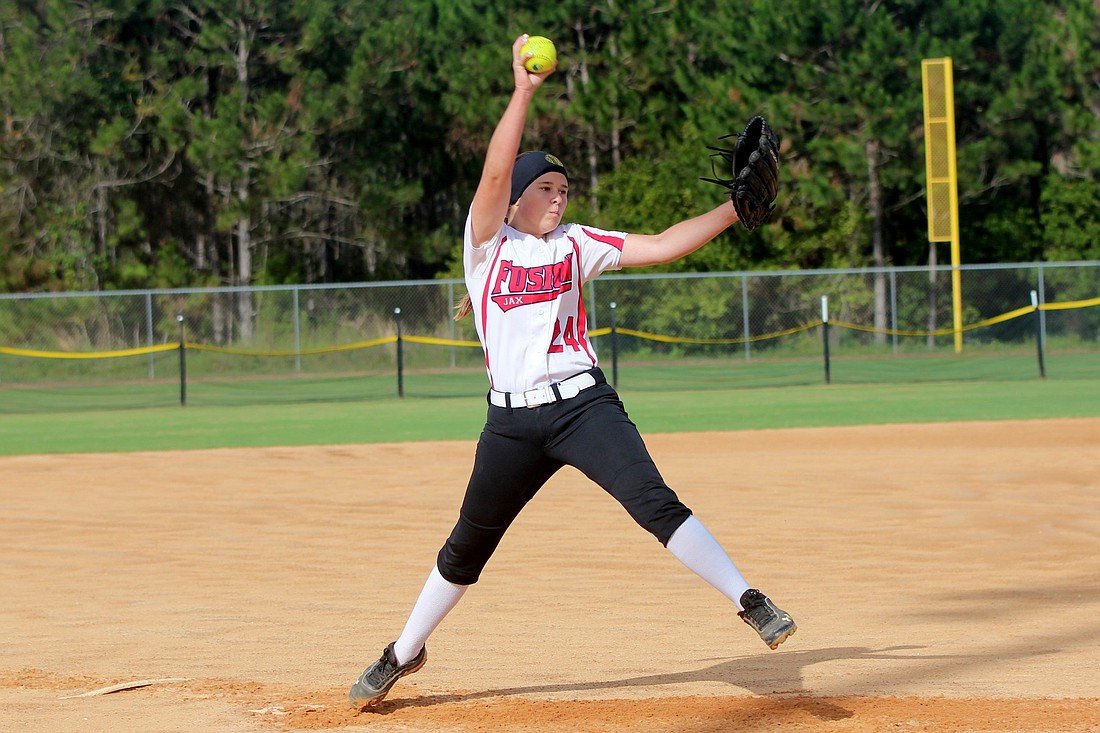 Lovie Haley already pitches at high-school speeds, though she is only a seventh-grader.