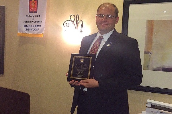 Matthew Maxwell was named Flagler County Rotarian of the Year.