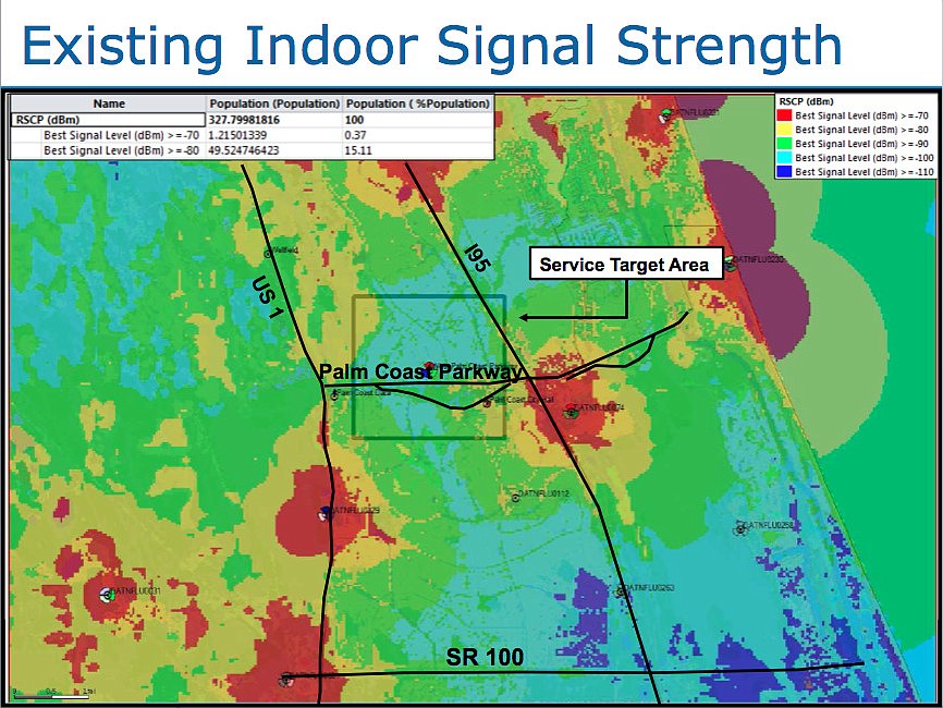 This diagram shows current indoor signal strength. Reds and yellows represent areas with strong signals, and greens and blues represent weak signal areas. Dark blue representing the weakest and signal areas, and red the strongest. (Courtesy image.)