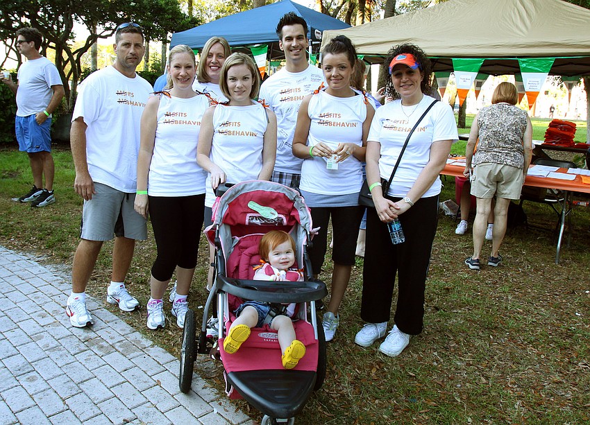 Jenni Kessock, second from left, was diagnosed with MS in November and her family got together to walk the Walk MS Sarasota on Saturday, March 19, at J.D. Hamel Park.
