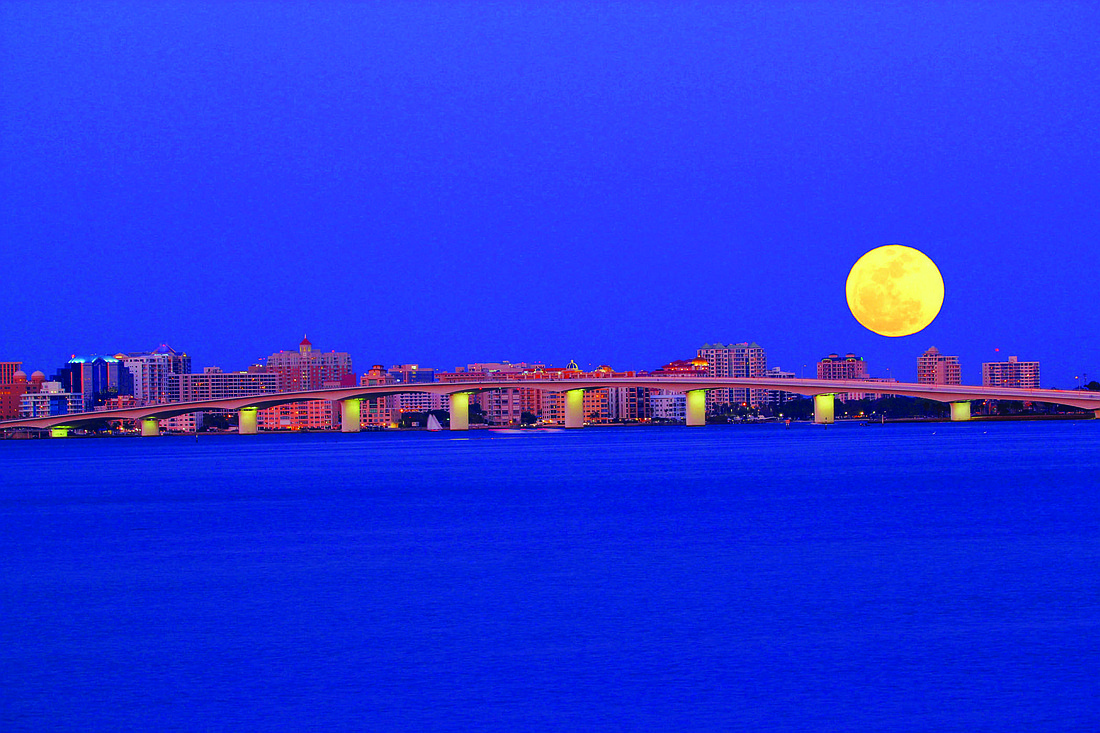 Dick Webster snapped this photo of the moon over Sarasota Bay