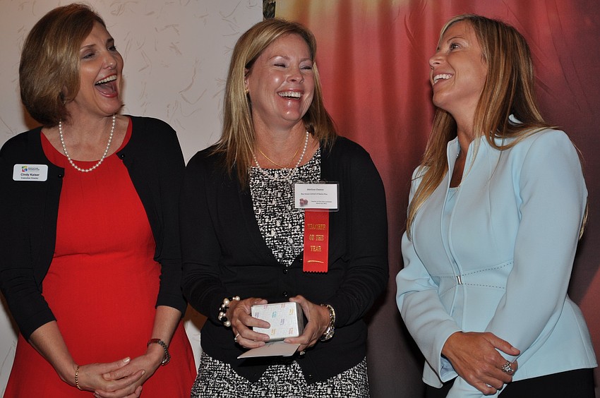 Cindy Kaiser, executive director of the Education Foundation of Sarasota County, Teacher of the Year Melissa Owens and Patty Brustad, program coordinator