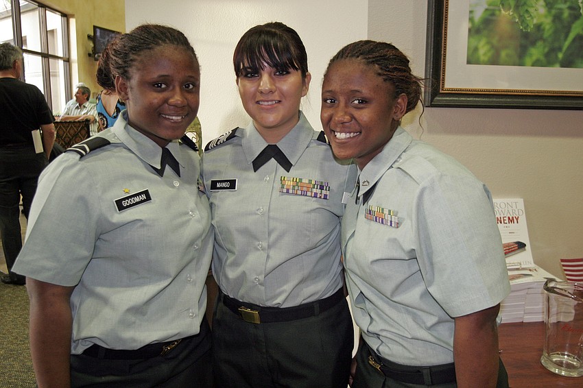 Schyller Goodman, Alejandra Cantu and Shaturri Goodman are all members of Lakewood Ranch High's JROTC.