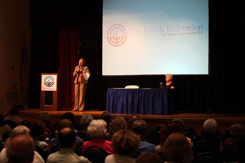 Roz Goldberg runs a Q&A session after the movie 