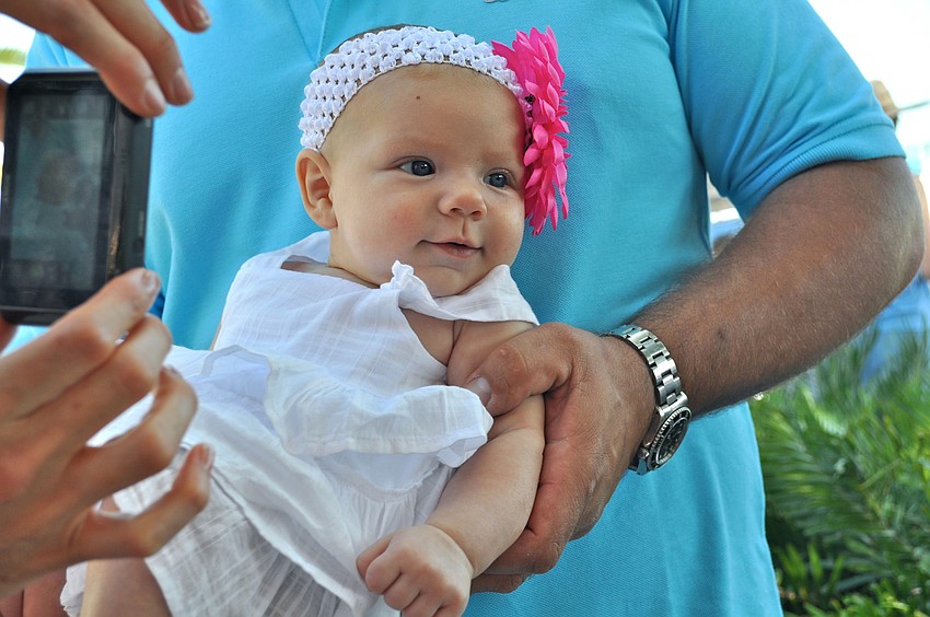 London Polubinski is happy to be out and about.