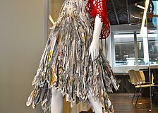 The mannequin sporting the dress sure could use a pair of red stilettos â€”Â size seven-and-a-half.