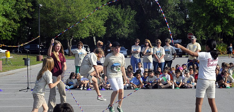 Fifth-grade students demonstrated tricks during Bashaw Elementary's Jump for Fun event March 30.