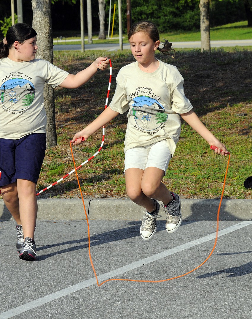 Eleven-year-old Savannah Scafero showed how to criss cross with her jumpr rope.