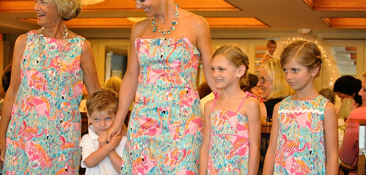 Susie Klingeman with Henry, Eleanor, Tracy and Lily Stalza in Lilly Pulitzer