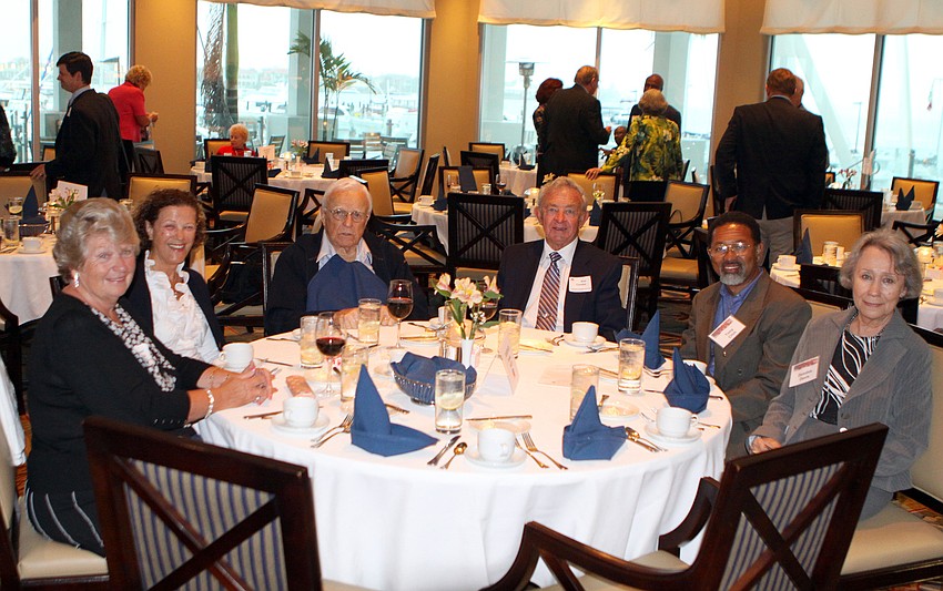 Doreen Tosolini, Annamaria Tosolini, Joe Tosolini, Ron Tosolini, Tony Chin and Zenobia Davis on Thursday, March 31 during the monthly dinner meeting of the Sarasota Republican Club at the Sarasota Yacht Club.