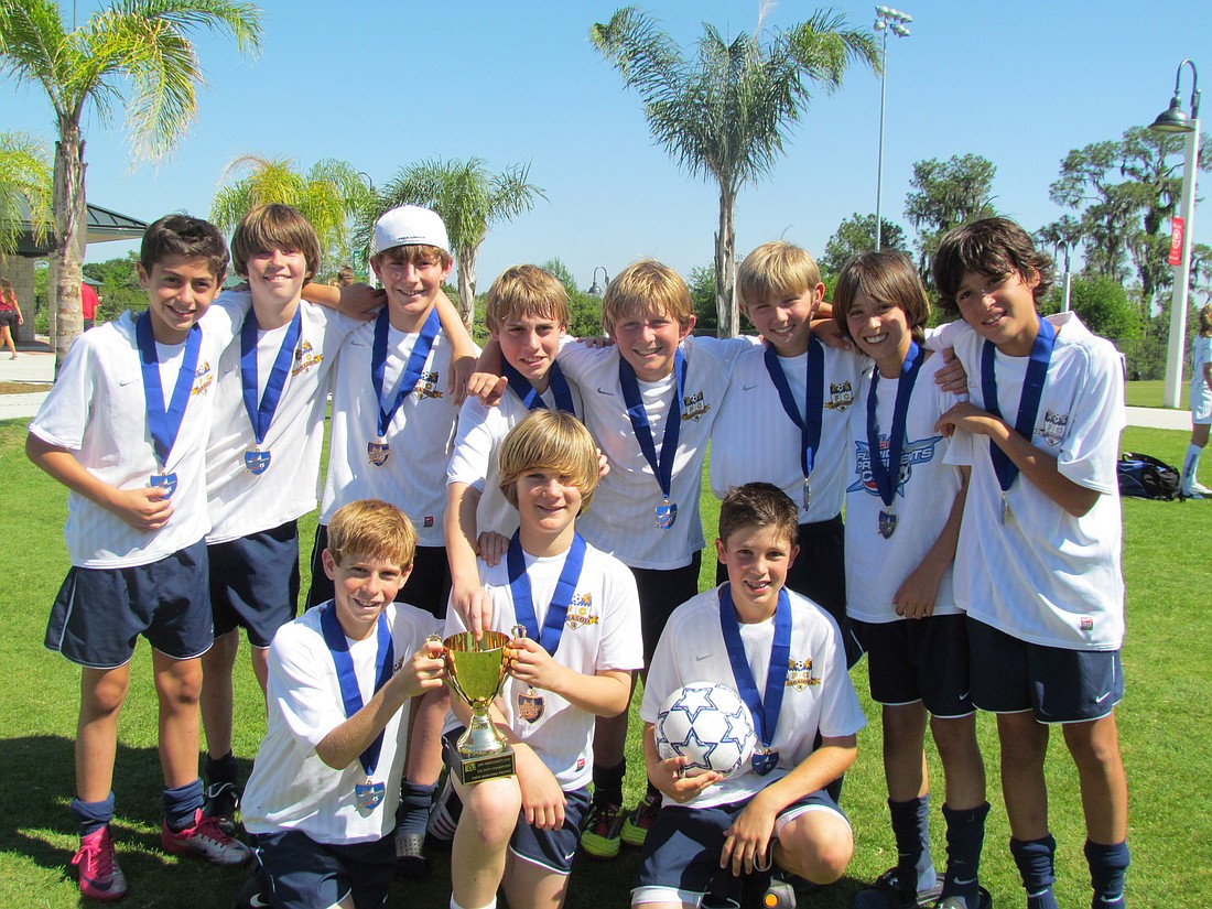 The FC Sarasota U12 boys soccer team won the President's Cup April 2-3.