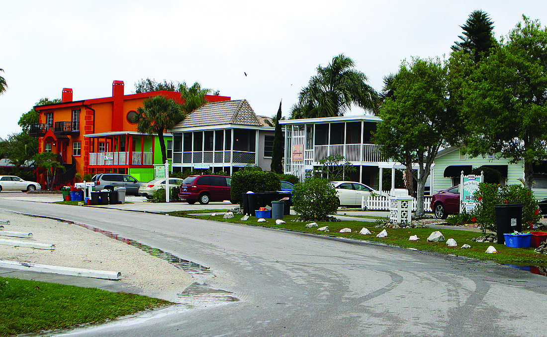 Some of the established short-term vacation rental places and hotels in Siesta Key Village.