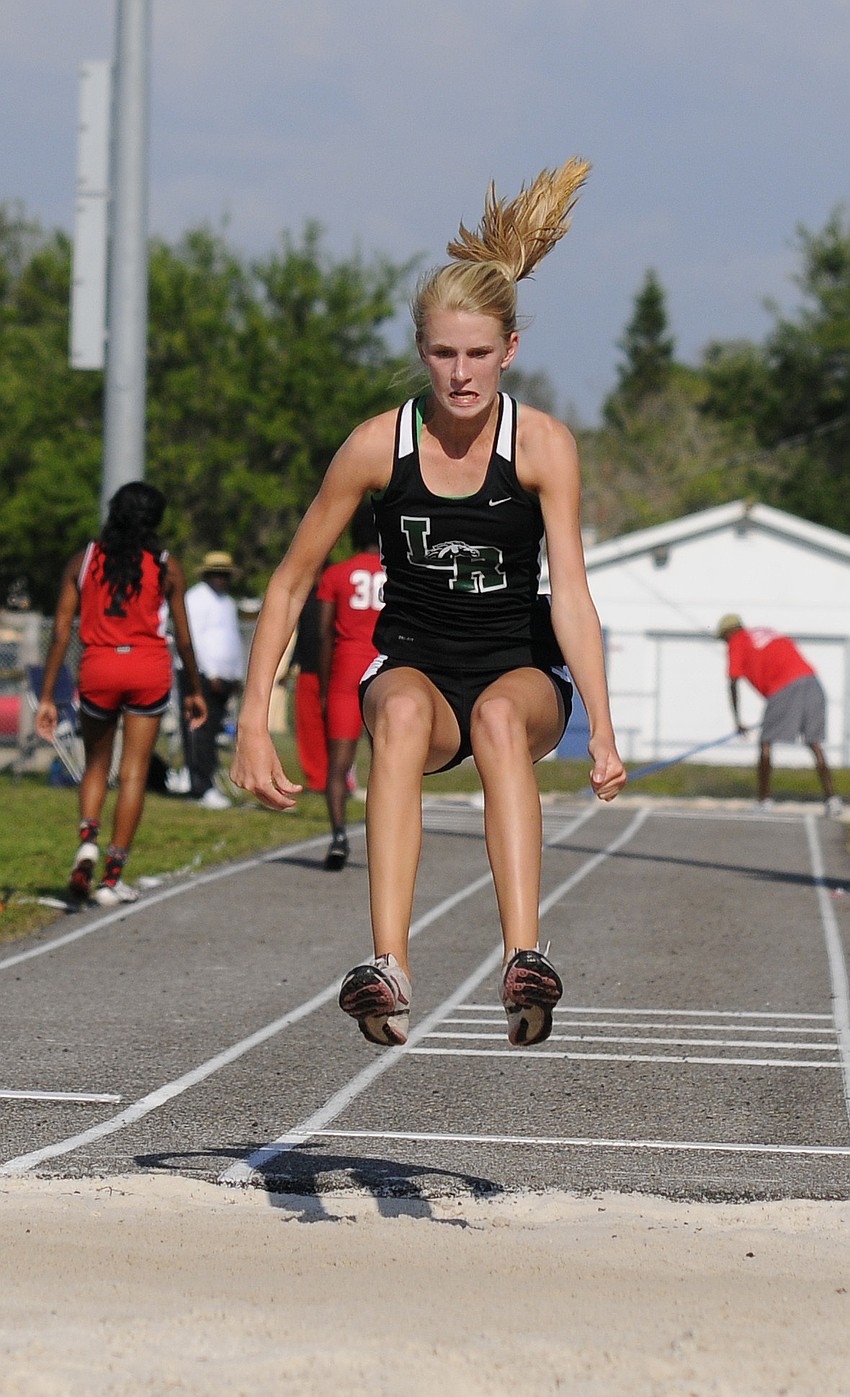 Lakewood Ranch's Ashley Platt finished third in the long jump with a jump of 14-8.