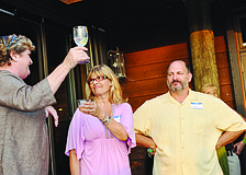 Maureen Horn toasts with Teena and David Kantor
