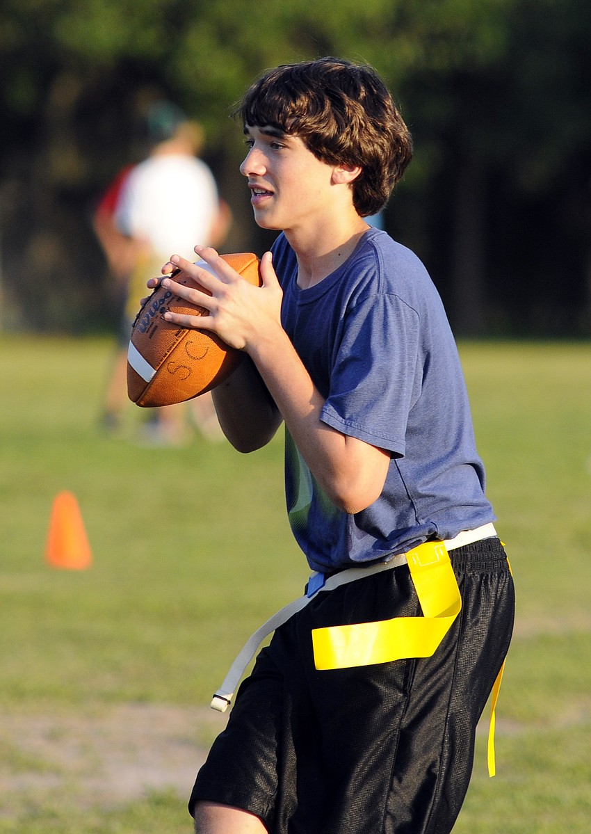 Twelve-year-old Matt Bell played quarterback for his team.
