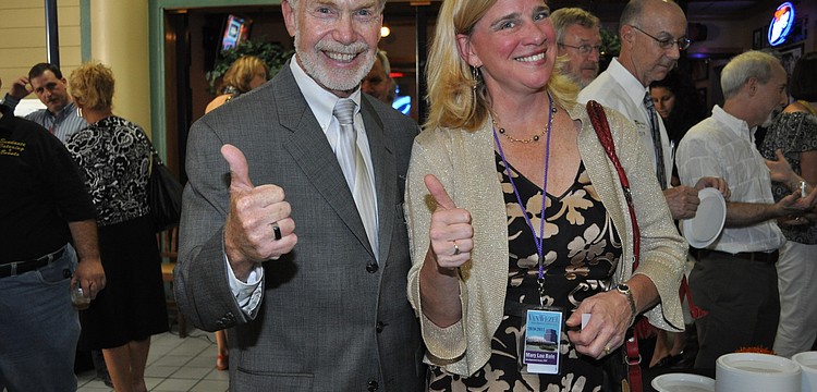 Norman Olshansky and Mary Lou Bale gave the event a thumbs up.
