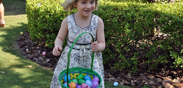 Six-year-old Sarah Pickering couldn't wait to count how many eggs she collected.