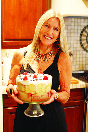 Guest food editor Lynn Barrie with her English Sherry Trifle.
