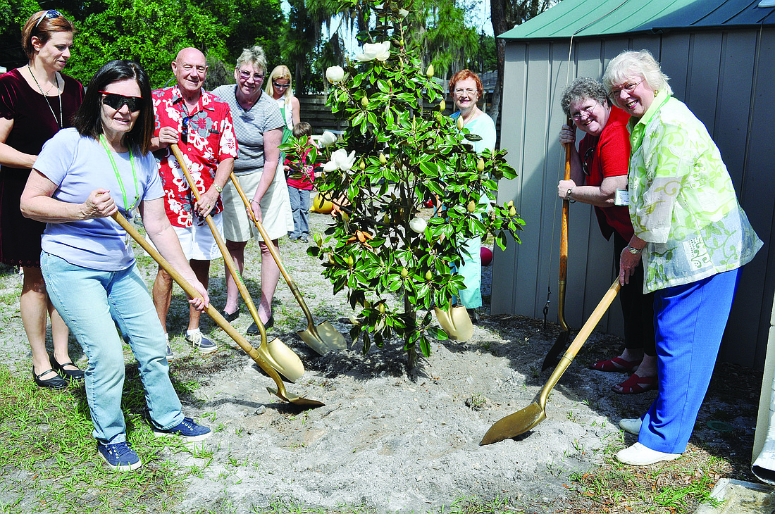 Sarasota Garden Club members Ginger Vance, Bill Dalgarno and Wilda Meier