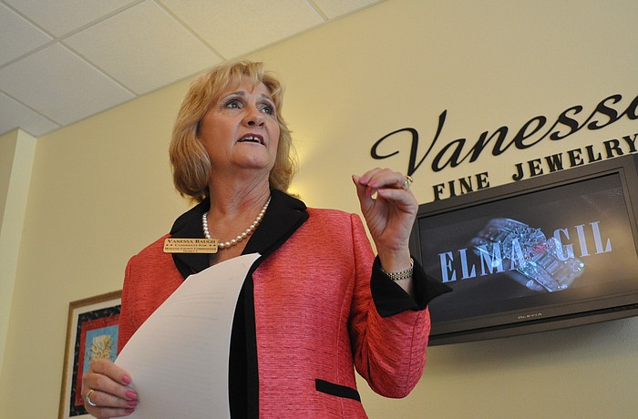 Vanessa Fine Jewelry co-owner Vanessa Baugh announced her candidacy from her storefront at 2 p.m., Thursday.
