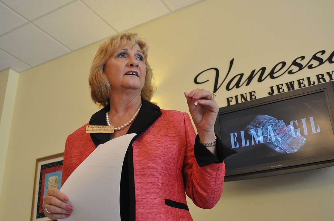 Vanessa Fine Jewelry co-owner Vanessa Baugh announced her candidacy from her storefront at 2 p.m., Thursday.