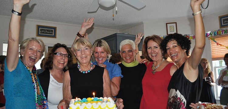Liz Yerkes, D'Arcy Arpke, hostess Kip O'Neill, Lissy LaFlamme, Lillian Sands, Gail Condrick and Dawn diLorenzo