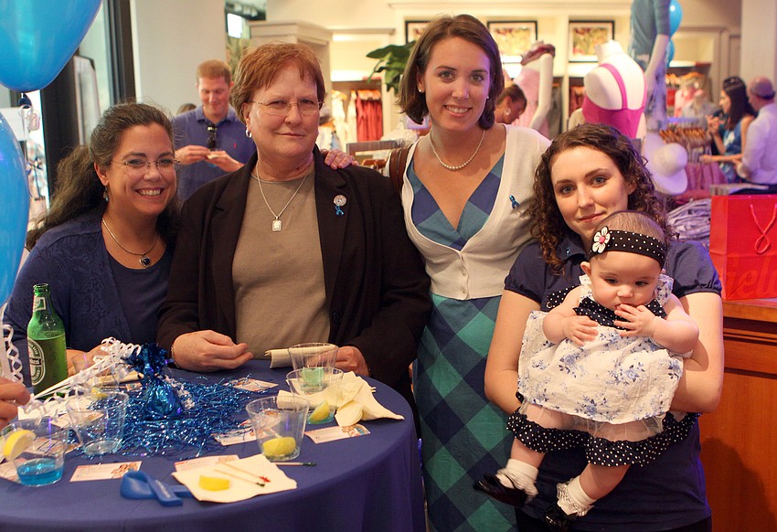Jackie Watanabe, Cheryl Fuller, Katelyn Knaak, Amanda Ortega and Gabriela Ortega enjoy themselves at the Paint the Town Blue event.