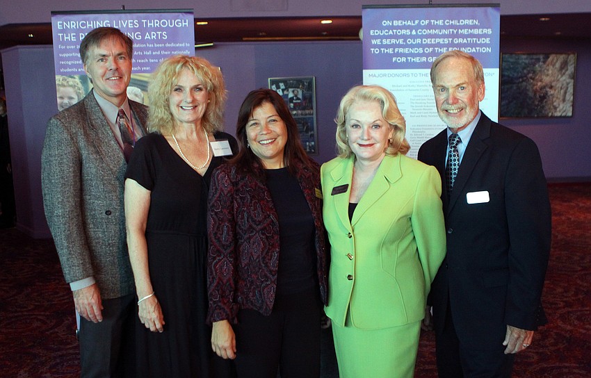 Robert Warren, Dr. Sherry Lawrence, Angela Hartvigsen, Monica Slater Van Buskirk and Norman Olshansky were the speakers at the 10th Annual Education Celebration Friday, April 29 at Van Wezel Performing Arts Hall.